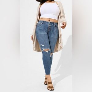 Torrid Perfect Skinny Ankle Premium Stretch Mid-Rise Jeans Sz 20 NWT